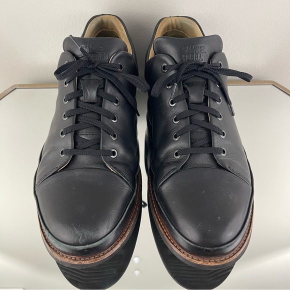 SAMUEL HUBBARD Men’s Black Leather Vibram DressFast Plain Toe Oxford Shoes - Picture 7 of 13